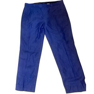 Banana Republic Avery Luxe Linen colbalt Blue Pants 10 NWT, preppy, old money